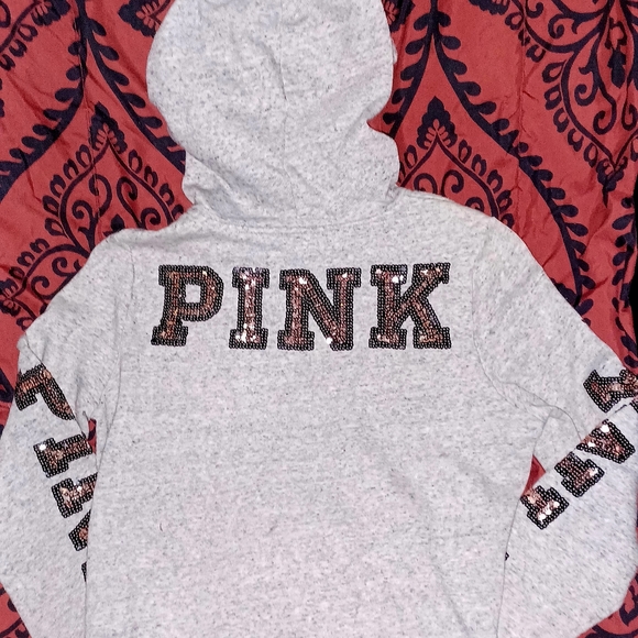 Gently used Victoria's secret pink bling full zip hoodie size medium - Picture 6 of 7